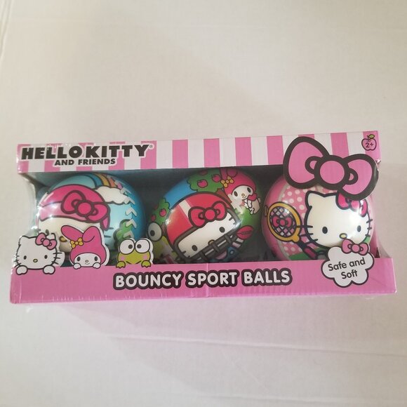Hello Kitty Bouncy Sport Balls Set of 3 - Picture 1 of 6